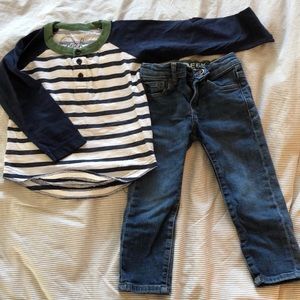 Peek Henley & jeans outfit sz XS 2-3
